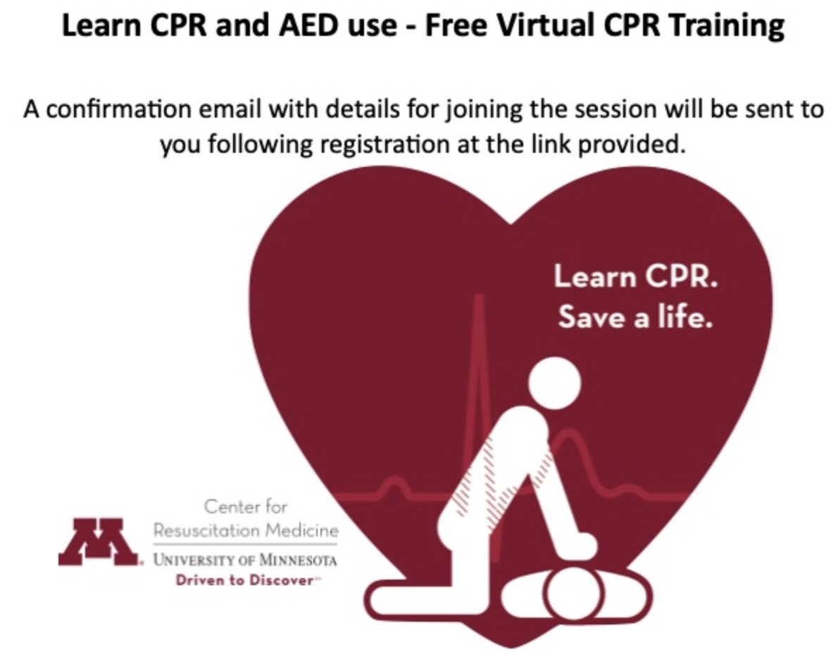 Join us on the 24th! Come and learn life-saving skills at home! Help save a life. We hope to see you there! 
umn-private.zoom.us/j/93442400520?…