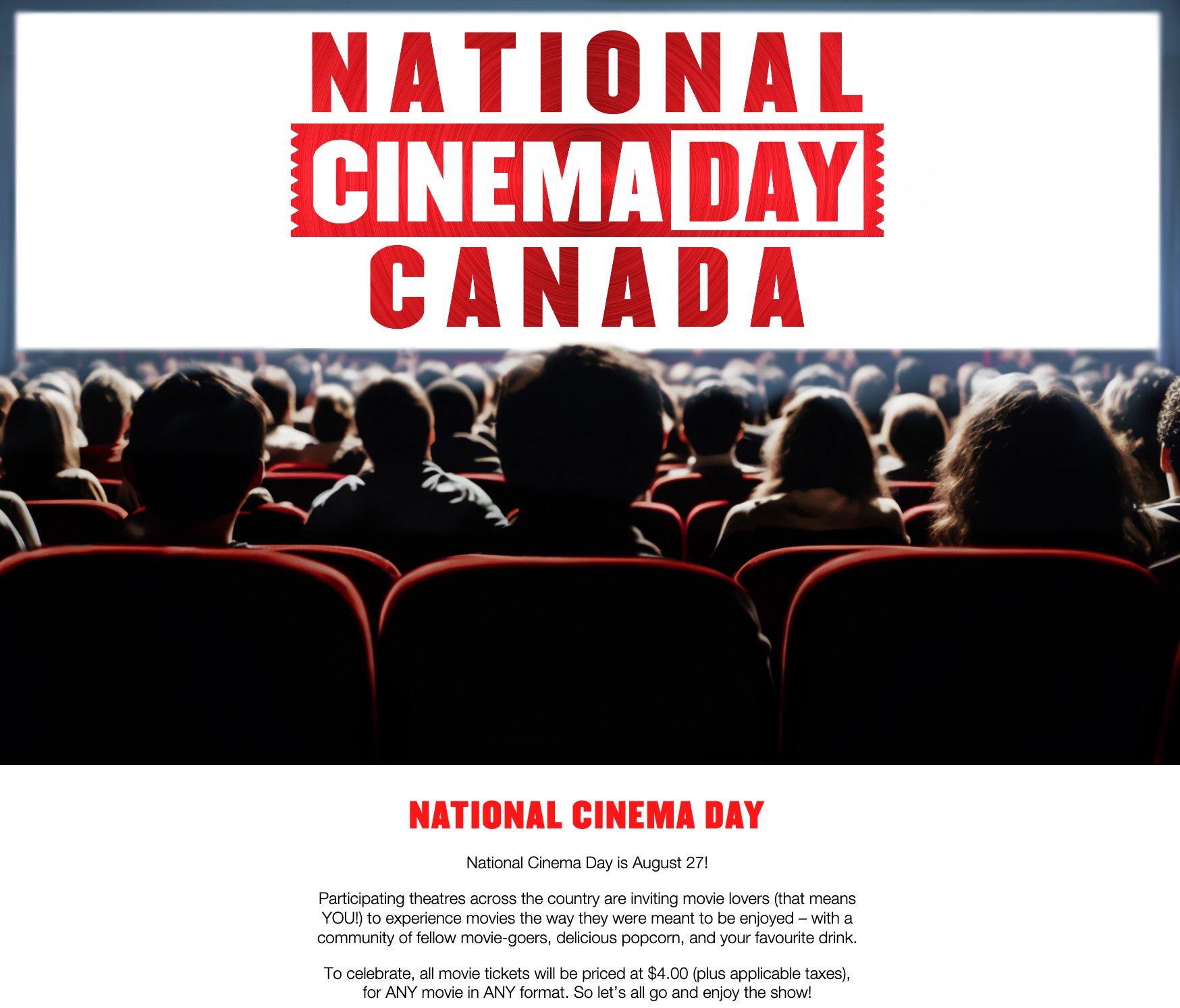 Aug. 27: National Cinema Day means $4 movies for everyone