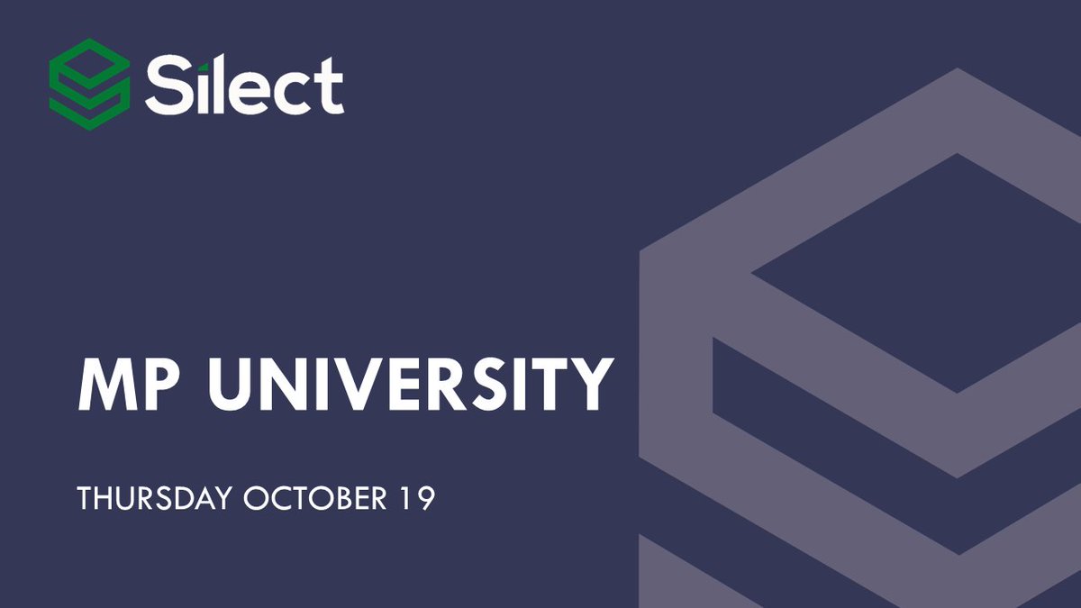 We're back!!! #SCOM #MPU
silect.com/mp-university/