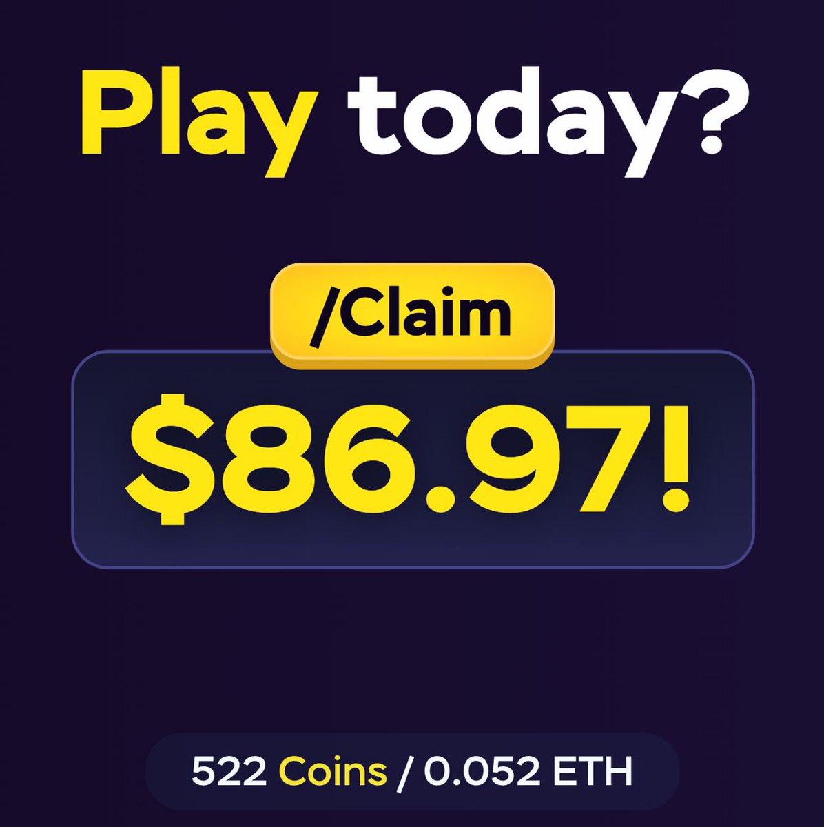 DAY 1 /CLAIM LIVE! 💰🙀 $STAKE 

If you’ve played a StakeBot game within the last 24 hours, you’re eligible to /Claim today’s payout of 522 Coins, (0.052 ETH / $86.97)! 💵
 
Payouts are sent daily, so be sure to /deposit and play today, to ensure you don’t miss out tomorrow!