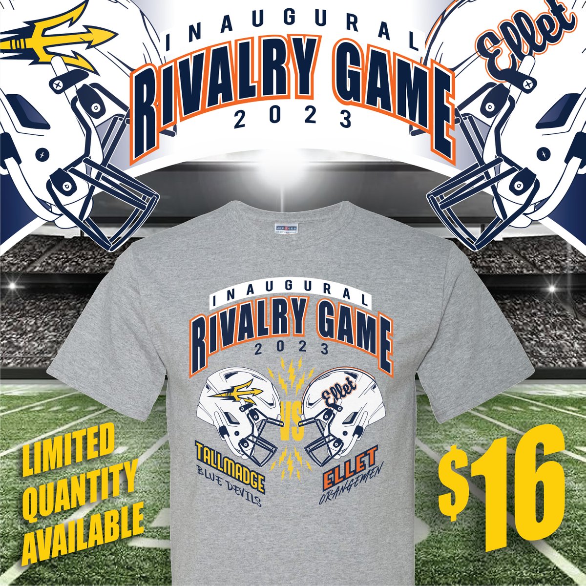 Grab this year's rivalry tee before the game this Friday! Pre-order online at …stallmadgerivalryreopen.itemorder.com...
OR stop in Ritchies from the 23rd-25th!
#onlyatritchies #ritchiessportinggoods #ritchiessports #ritchies #tallmadge #ellet #tallmadevsellet #rivalrygame #footballseason