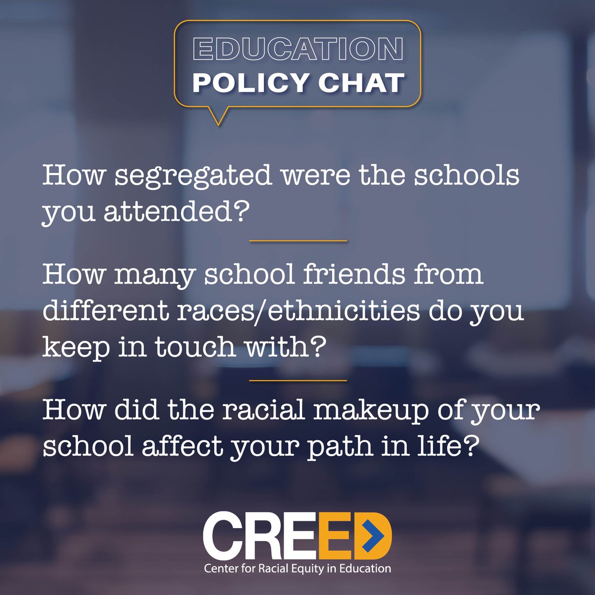 As we get ready for October’s Education Policy Chat, we want to hear from you about your experiences with segregation in schools 👇🏾

Comment on this post or DM us a video or written testimonial