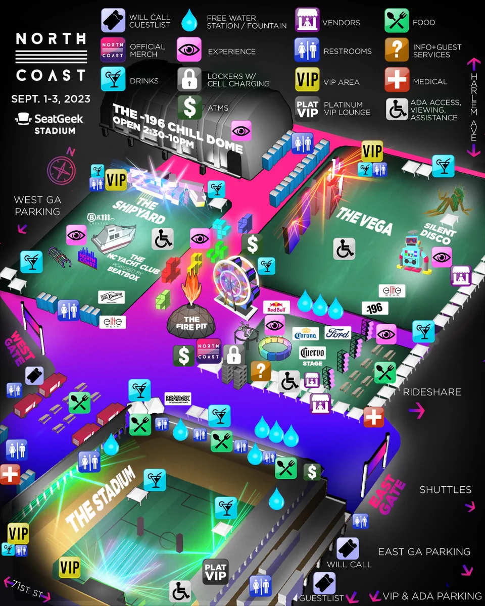 North Coast Music Festival map