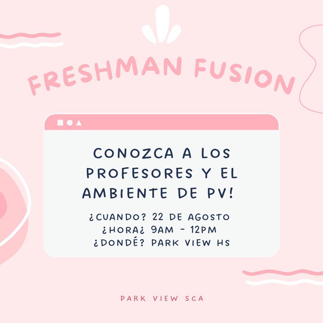 Don't forget! Tomorrow is Freshman Fusion Day! We are excited to see you, Freshman Patriots!!!