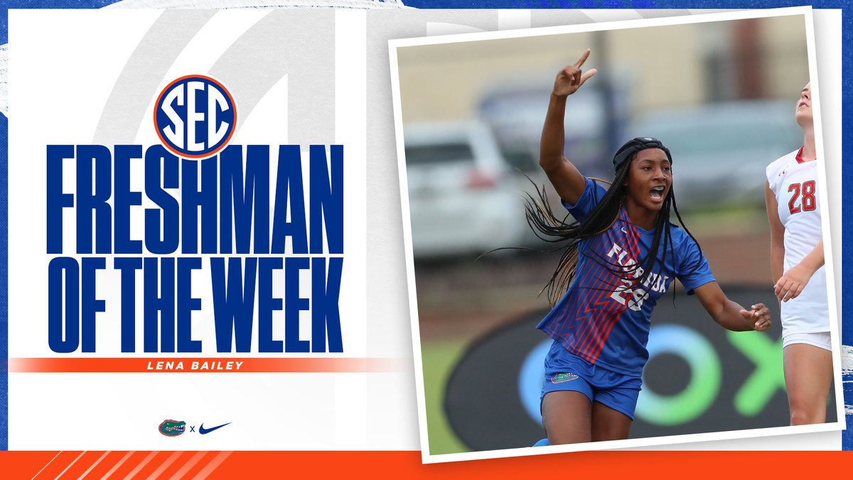 GatorsSoccer's tweet photo. 🐊⚽️ @LenaBailey_  is first #SEC Freshman ⚽️ Player of the Week!

Congrats Lena!

🔗 https://t.co/SVEe00n3Xf

#GoGators | #StudentPersonPlayer | 🐊⚽️ https://t.co/ArCtsGfHmw