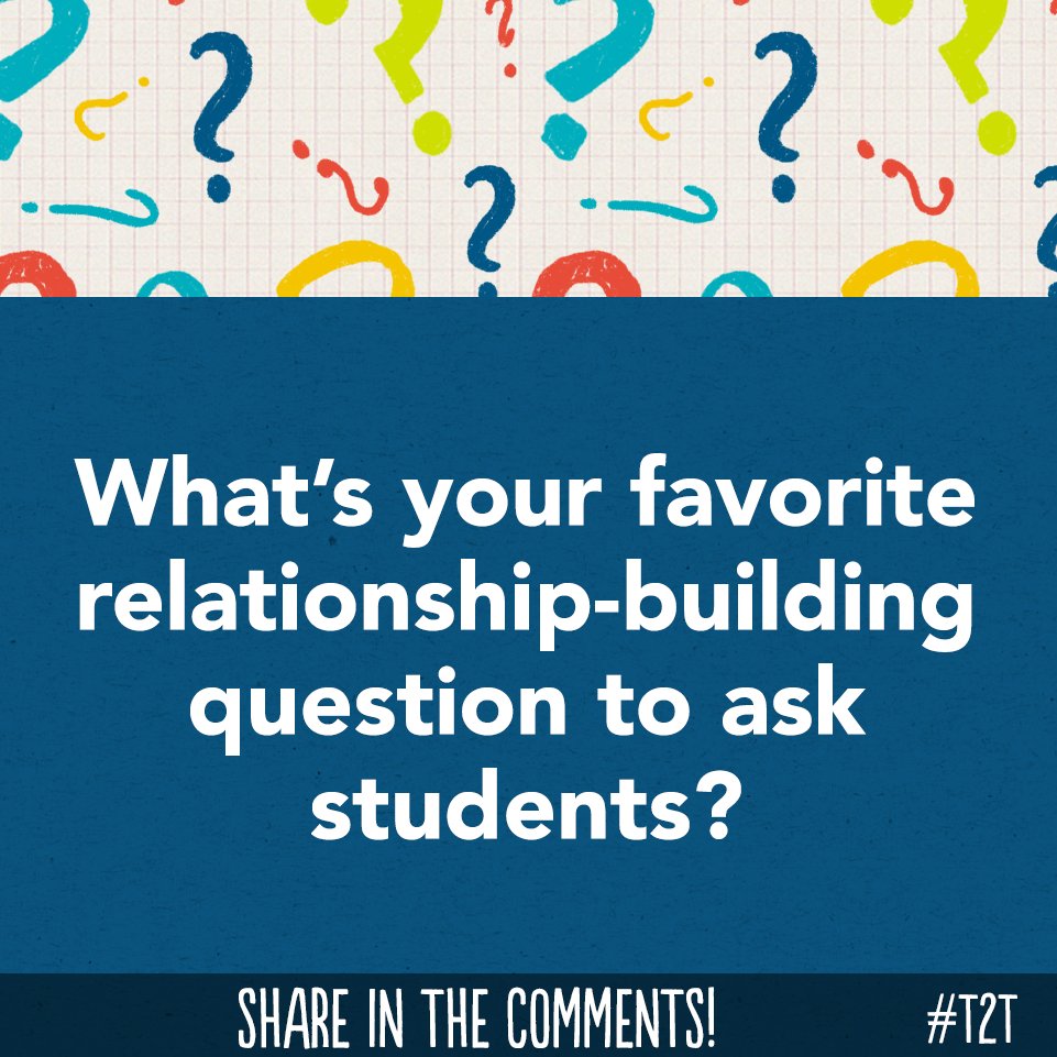 teacher2teacher's tweet photo. When you're looking to build a relationship with a learner, what's the first question you ask them?

#LoveTeaching https://t.co/xBs6k9761u