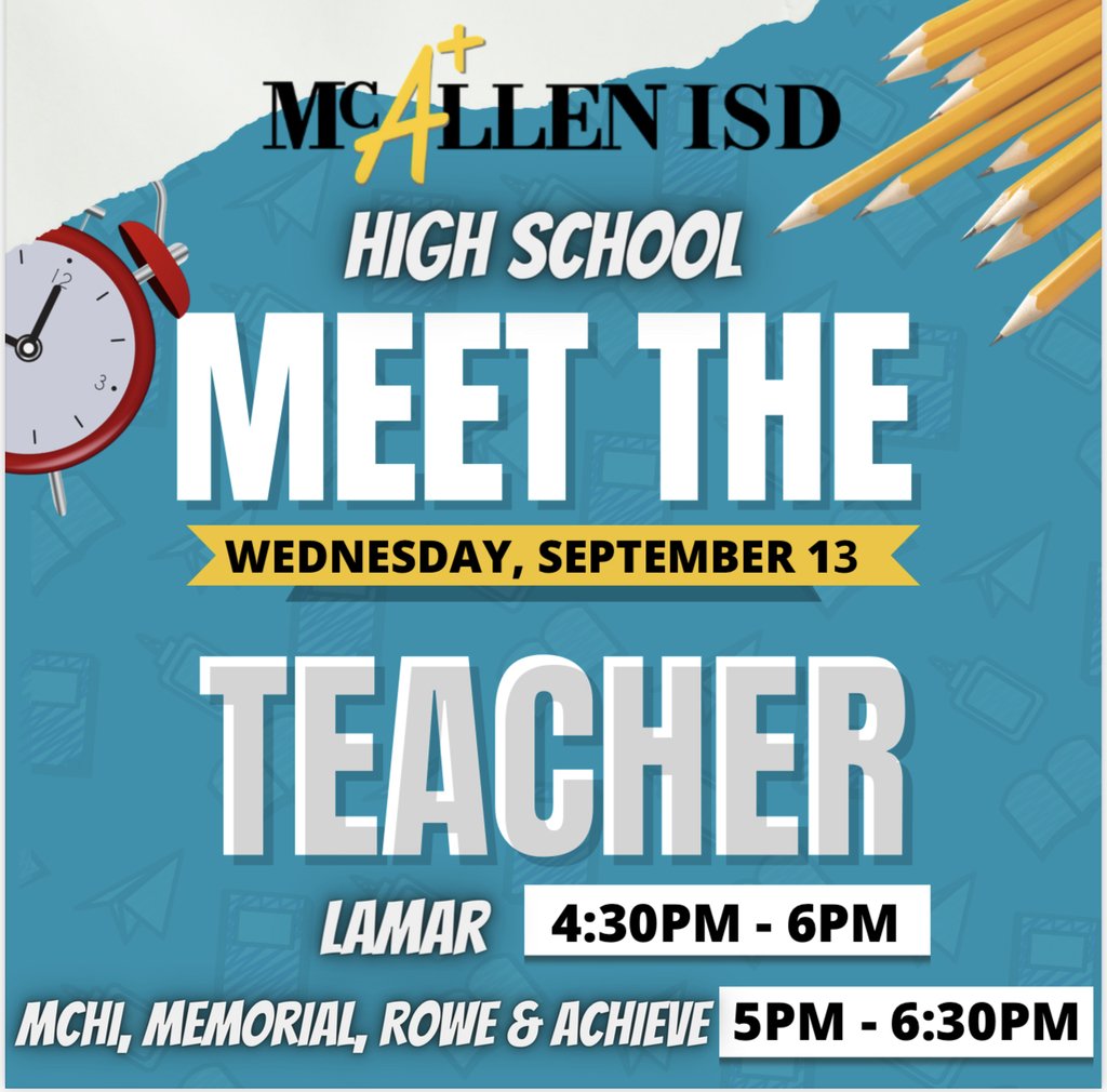 Save the date Bulldogs - meet the teacher will be held on Wednesday September 13th from 5:00-6:30 pm.