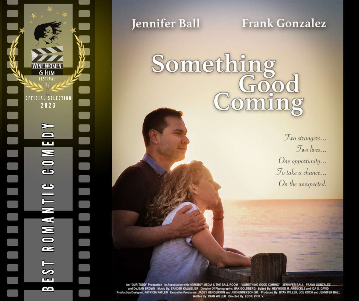 Congratulations to Eddie Vigil V (Director), Ryan Willer (Producer, Writer), Joe Koch (Producer), Jennifer Ball (Producer, Key Cast), Frank Gonzalez (Key Cast), DeJean Brown (Key Cast) and their crew for the Official Selection of “Something Good Coming” in Best Romantic Comedy!
