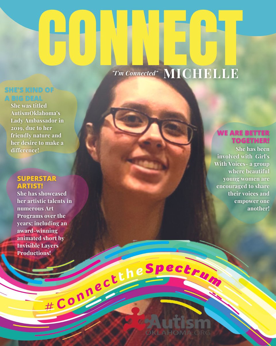 AutismOklahoma's tweet photo. Meet Michelle... She was named AutismOklahoma's lady ambassador in 2019, she has been a part of Girls With Voices for years and has showcased her artistic talents in numerous AutismOklahoma art programs. 
Please consider making a donation
https://t.co/Rmi31oWwxy https://t.co/CIOwtmh1Jk