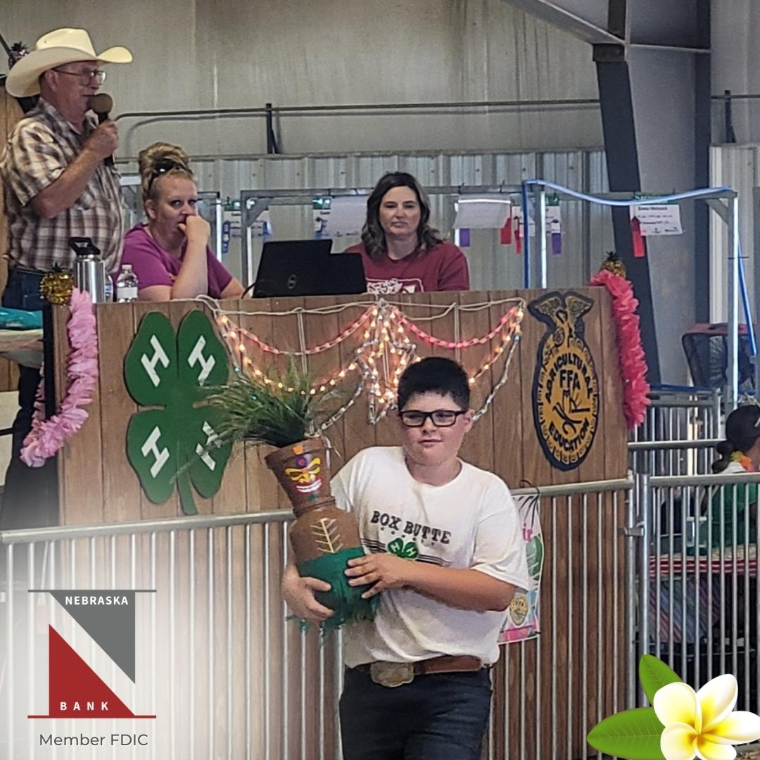 NebraskaBank's tweet photo. Still feeling 🌺tropical🌸 at NEBRASKA BANK! We had a blast helping out once again at the Box Butte County Fair. Between the livestock🐮, cookie jars🍪 and parade... FUN was had by all!
We'd like to THANK everyone that made the fair such a great success! #NEbank #CommunityBank https://t.co/a9AkauXt5g