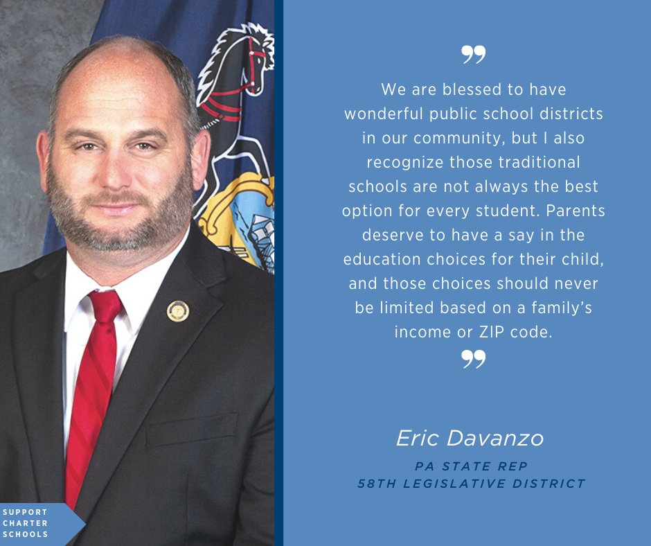 We appreciate elected officials like @RepDavanzo who understand the importance of child-first, family-focused education in PA’s public school system. #ChartersWork #CharterSchools #PAgov