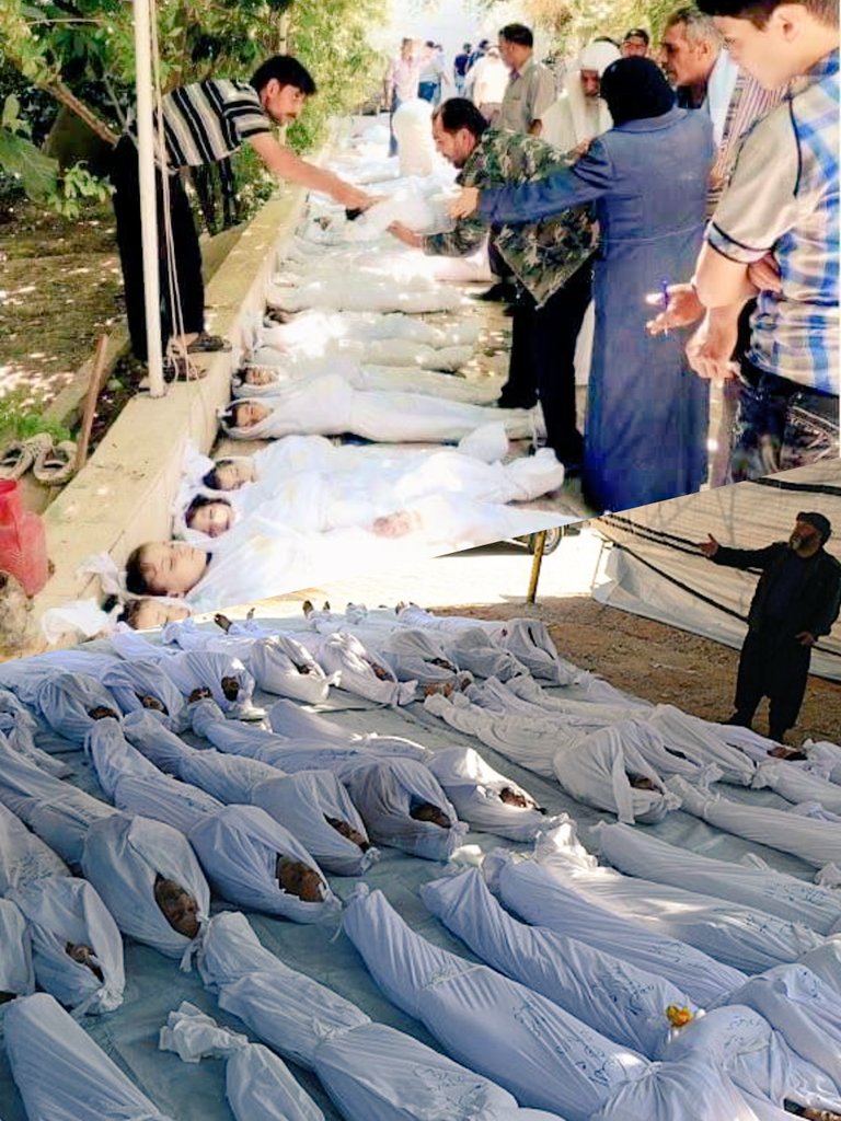 ١٤٠٠ شهيد وأكثر من ٥٠٠٠ أصابة خنقهم #كيماوي_الأسد خلال دقائق بمثل هذه الليلة في الغوطة الشرقية، لا يوجد في العالم مجرم كالمجرم الذي يواجهه الشعب السوري ومع ذلك سنبقى بقوة الله ثائرين حتى يفصل الله بيننا وبينه وسيعلم الذين ظلموا أي منقلب ينقلبون.