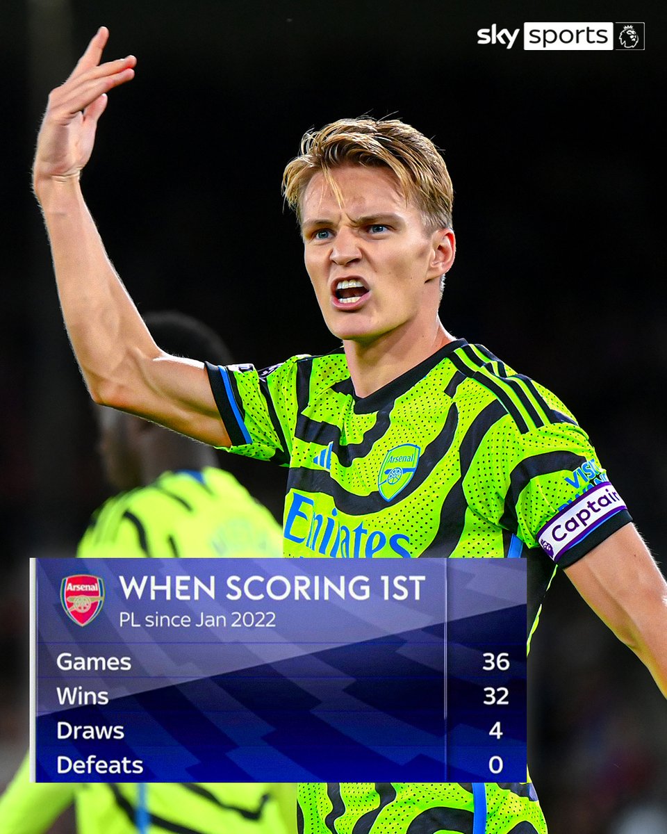 SkySportsPL's tweet photo. Arsenal when they score first...🤯 https://t.co/vtZ7uBAyQD