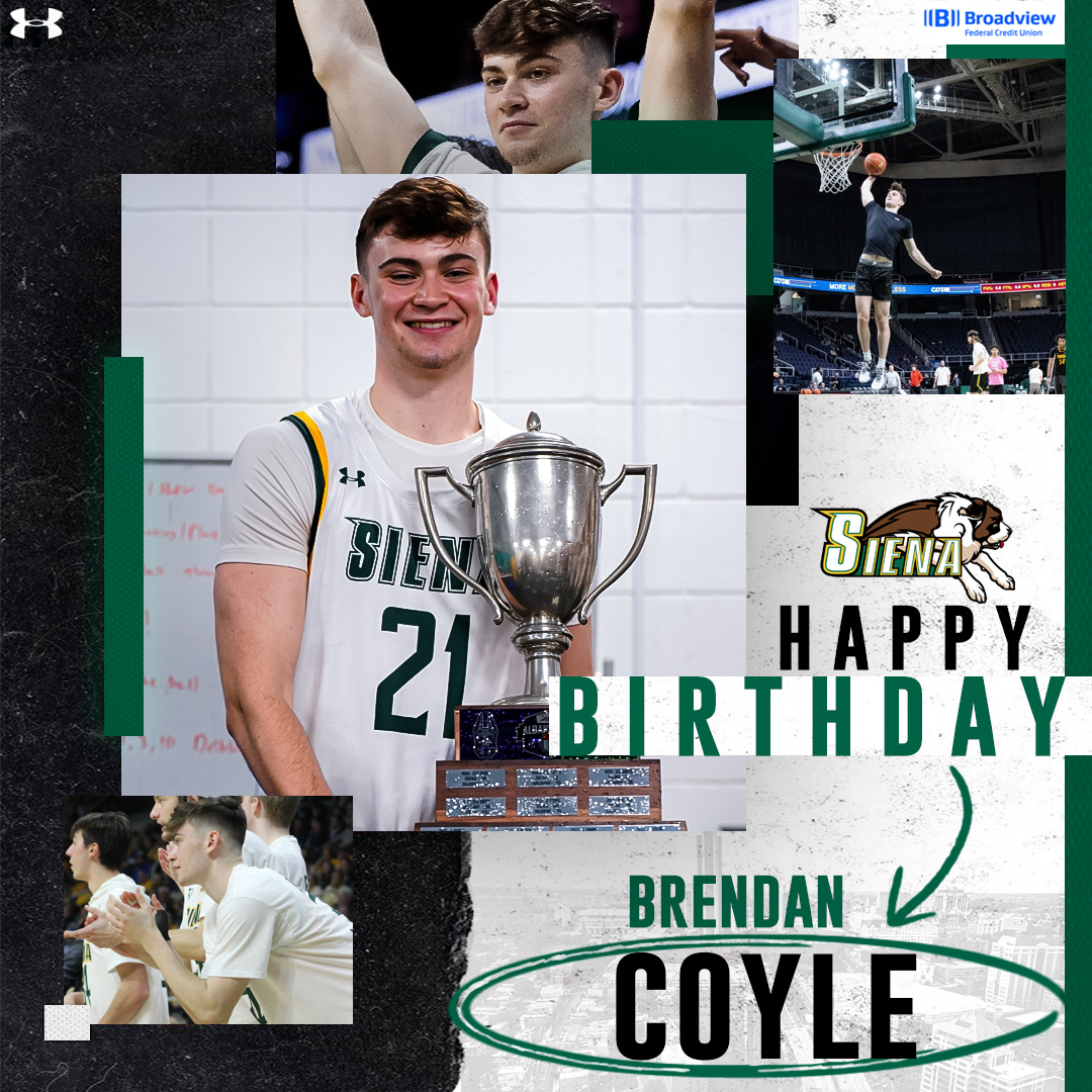 Siena Basketball (@sienambb) on Twitter photo ππ₯³ #HappyBirthday to rising sophomore <a href="/Brendan_Coyle21/">Brendan Coyle</a>
Have a great day, BC!
#MarchOn x #SienaSaints x #Attack x #Finish x #EAT ππ₯³ #HappyBirthday to rising sophomore <a href="/Brendan_Coyle21/">Brendan Coyle</a>
Have a great day, BC!
#MarchOn x #SienaSaints x #Attack x #Finish x #EAT