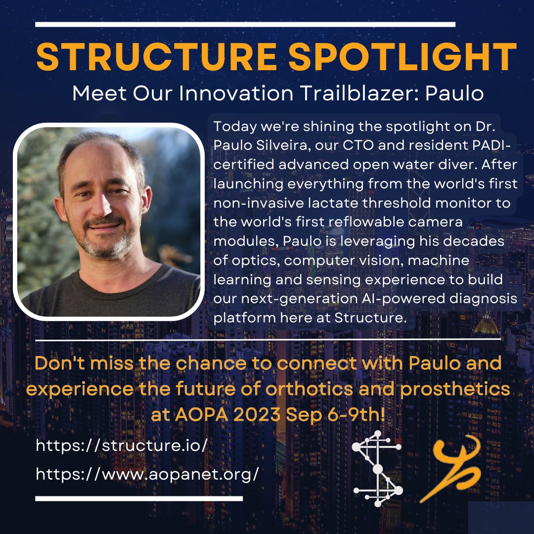 structure's tweet image. 🌟 Structure Spotlight: Dr. Paulo Silveira 🌟

Shining the spotlight on Dr. Paulo Silveira, our visionary CTO (and resident PADI-certified advanced open water diver). Join us at AOPA 2023 to connect with Paulo! #EmployeeSpotlight #AOPA2023 #StructureInnovation #StructureatAOPA