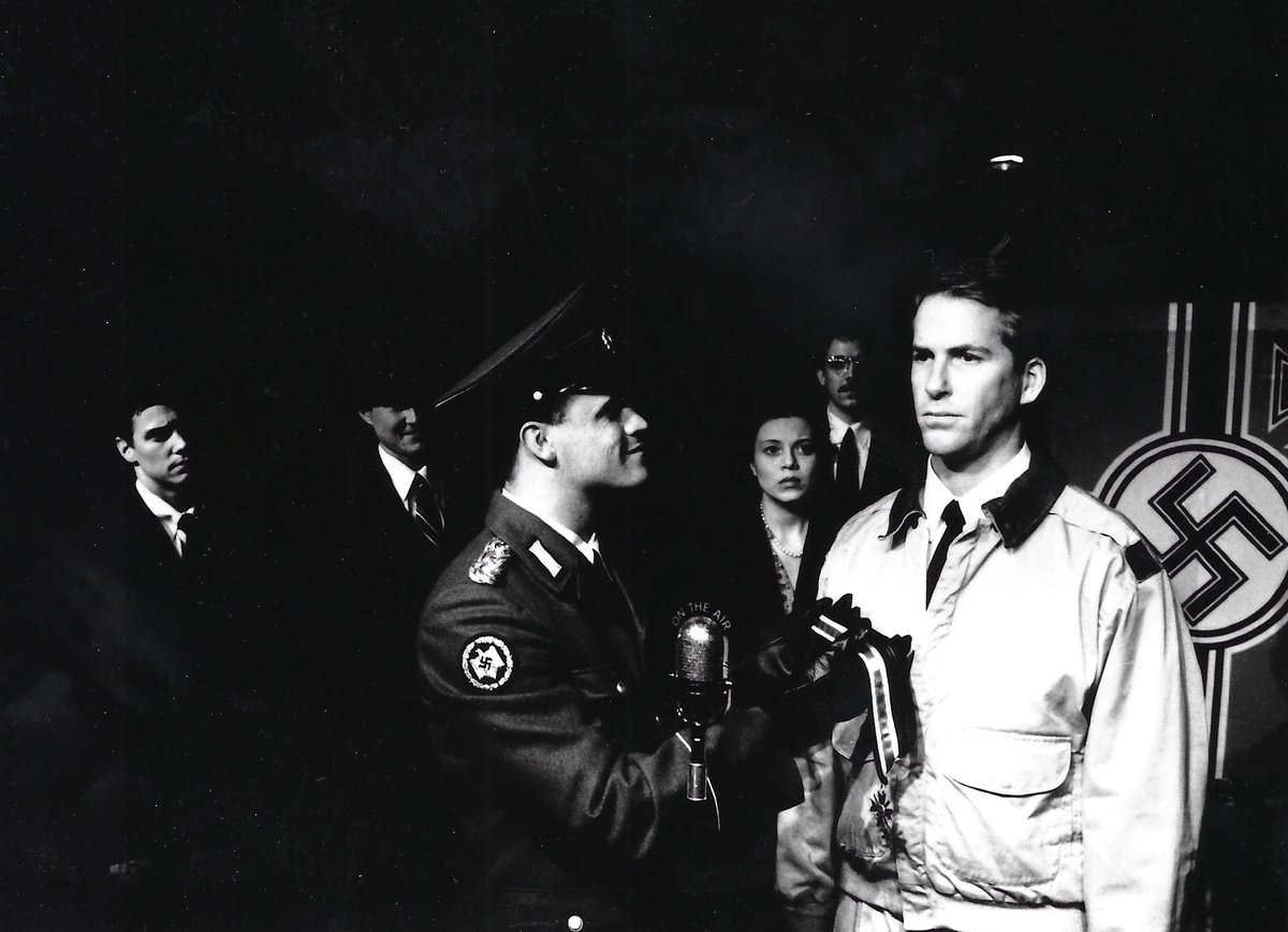 MeisnerActor's tweet photo. The time Hollywood legend #LarryCohen cast me as Charles Lindbergh in his world premiere of #FallenEagle. Script began as a screenplay he developed with #OliverStone, but he ingeniusly adapted it into a Black Box stage production. #SanfordMeisnerCenterforTheArts Fall, 1996. https://t.co/YXx2a9k1Qw