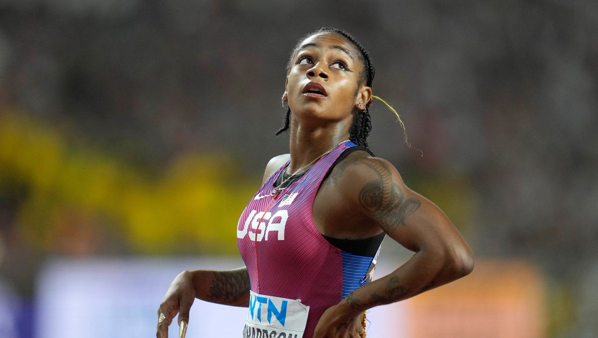 tailgatebuddy's tweet photo. Sha'Carri Richardson wins 100, claims fastest woman in world title https://t.co/LcFsxxArZ6 https://t.co/hq1zYnmThO