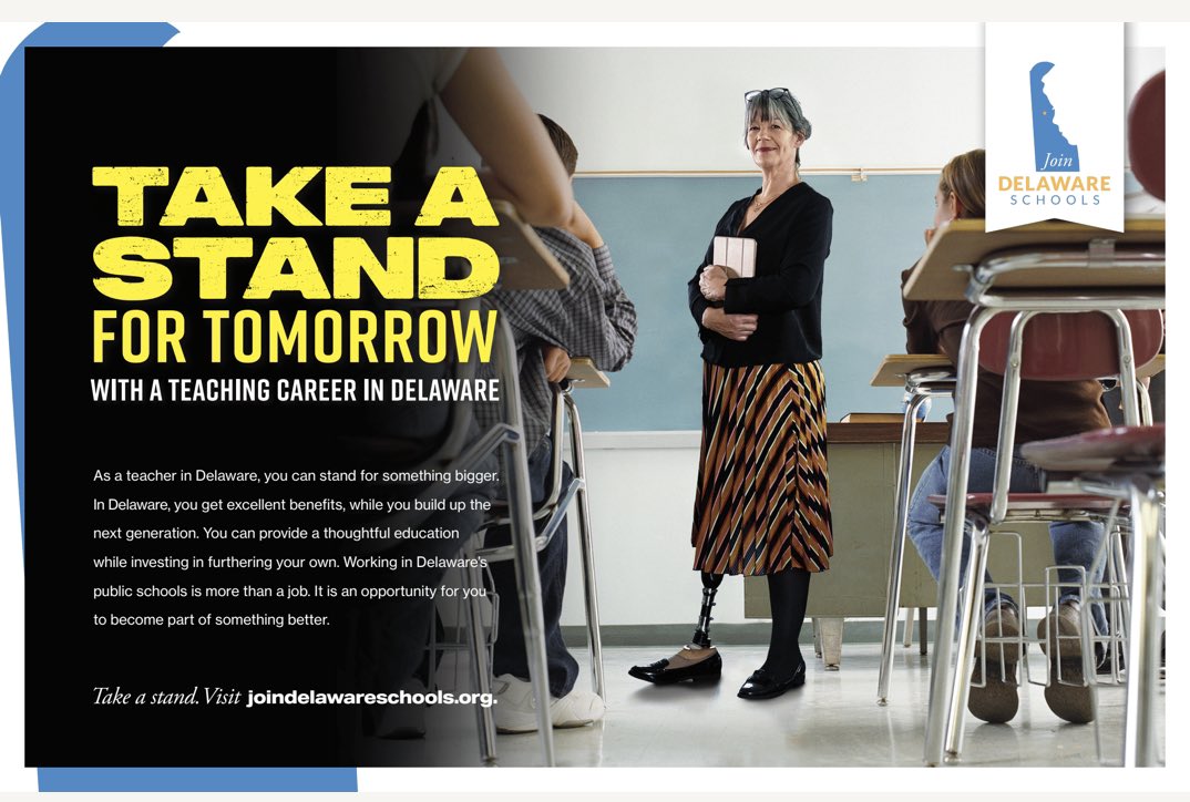 AnnHC_Champ4All's tweet photo. Today, Mike &amp; I “took a stand” to share #EdExcel’s Marketing Campaign that launched this spring! We 
1️⃣ celebrated the 5% retention rate 
2️⃣ unpacked the registered apprenticeship in teaching 
3️⃣ outlined strategies to diversify &amp; highlight Delaware’s incentives
#TeachInDelaware https://t.co/hw4otsslNJ