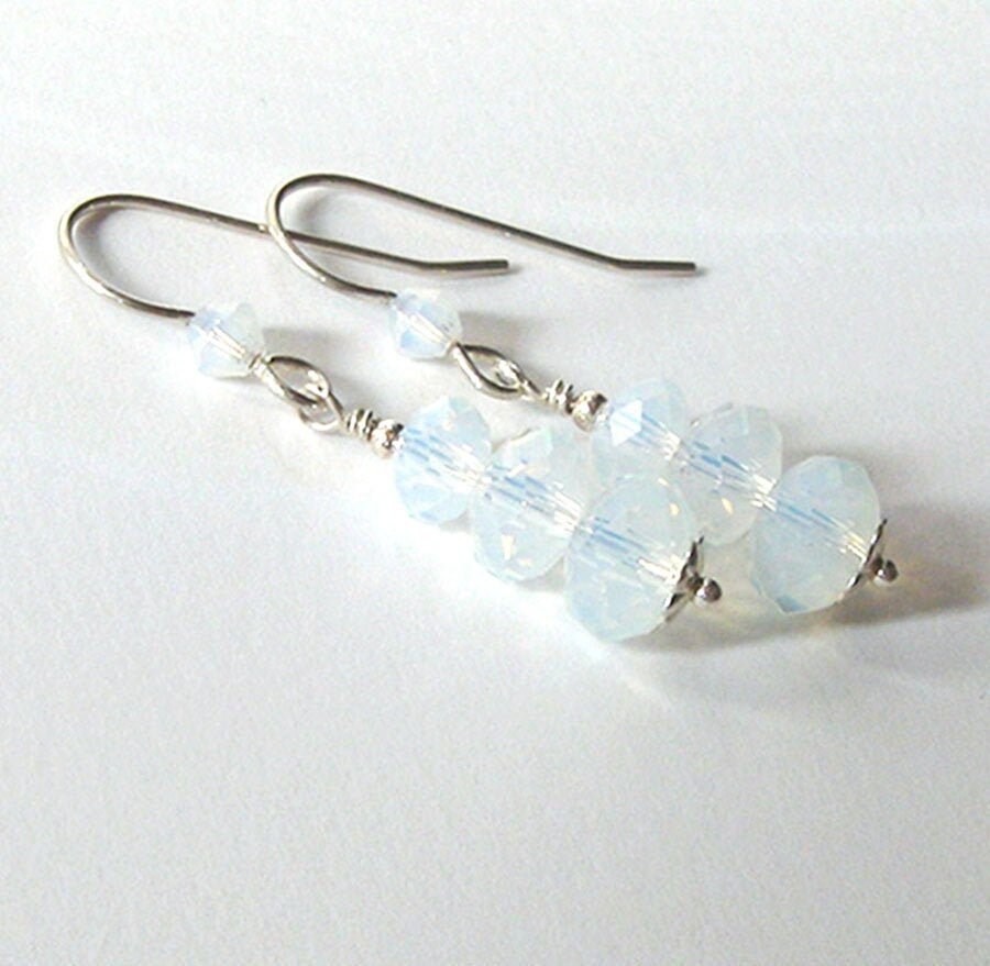 sendinglovegems's tweet image. Opalite Earrings, Sterling Silver, Opal Glass Faceted Crystal Dangle, Translucent White with Blue tuppu.net/a6a798b6 #SendingLoveGallery #Etsy #PastelBlue
