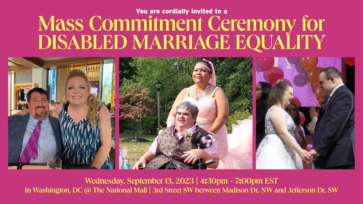 DREDF's tweet photo. 💒🕺 Washington, DC area followers: Get ready to wear your festive wedding attire to demand marriage equality for all! 

Serious couples, first dates, friends, and solo supporters are welcome to participate. It's a free event, register today: https://t.co/lP5UdjLzaj https://t.co/gXeEGsWjZE