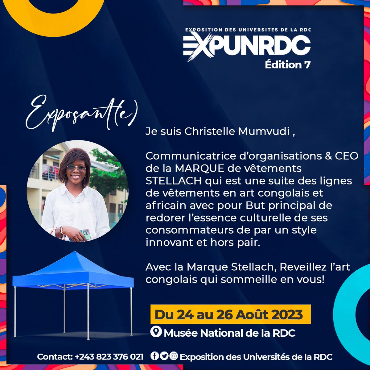 LStellach's tweet photo. 🔥🇨🇩
#🛑STELLACH
#🛑EXPUNRDC 
#🛑 DU 24 AU 26 AOÛT 2023 
#🛑MUSEE NATIONAL 
Ne manquez pas cet événement incontournable! Marquez vos calendriers dès maintenant et préparez-vous à être inspirés, motivés et prêts à rejoindre le mouvement de transformation de la jeunesse congolaise. https://t.co/0MR55iINAP