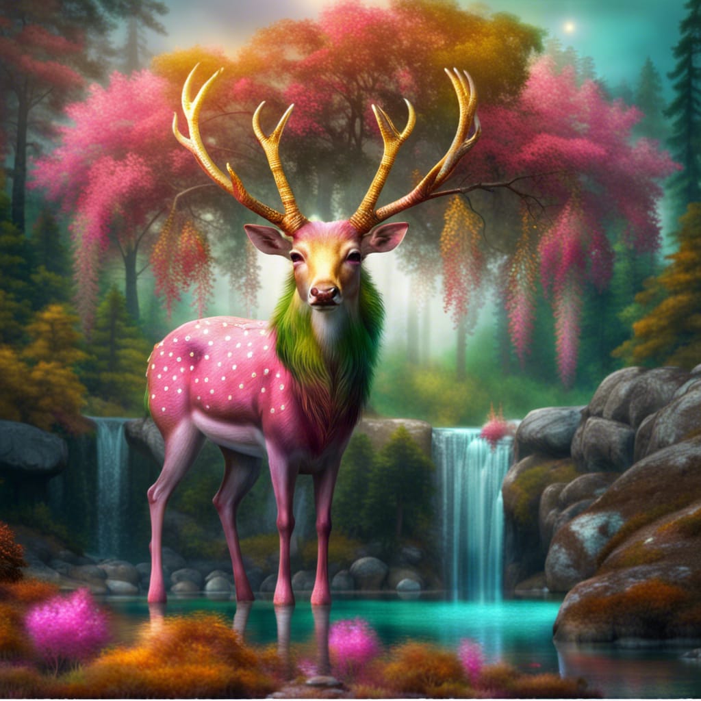 RayaMd5's tweet photo. "A huge pink deer" - made with @NightCafeStudio 

https://t.co/XdlRPxpfvk

#aiart #nightcafe #digitalart https://t.co/1Tm2ZpzDS1