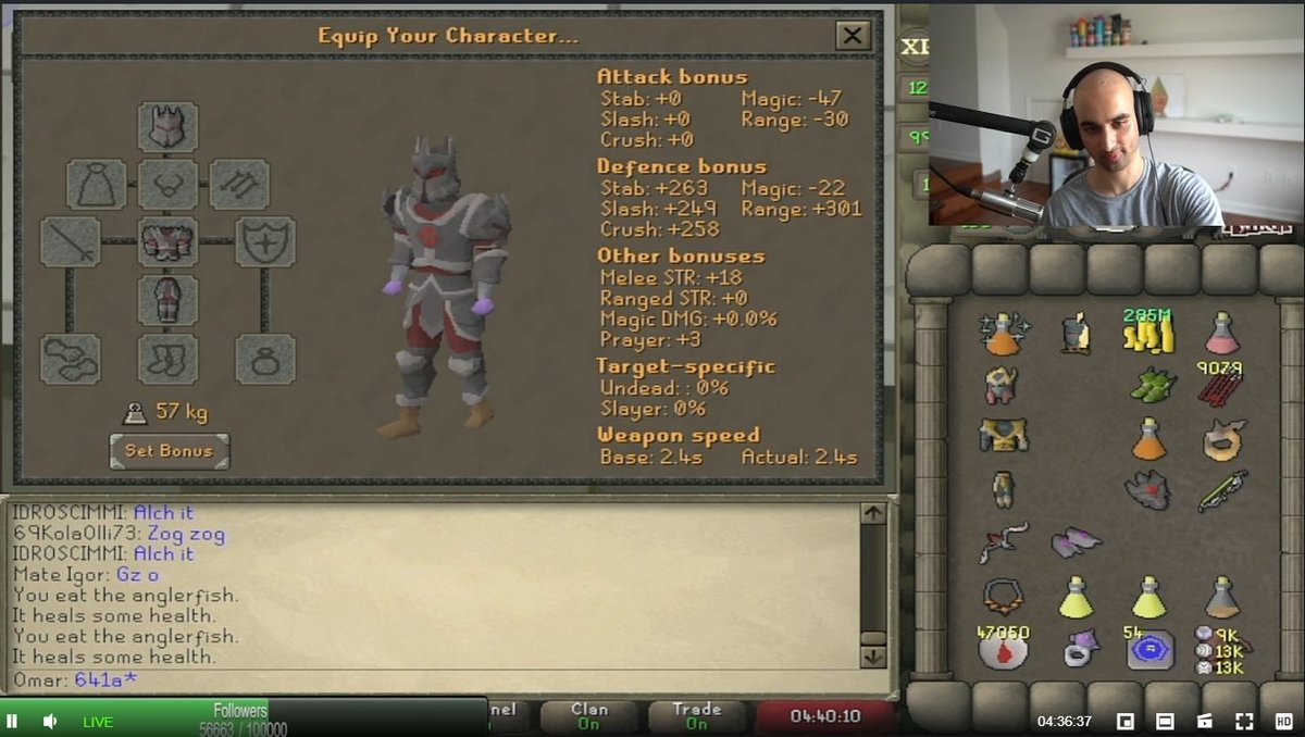 Odablock's tweet photo. I'm officially a OSRS janitor. Full Blood Torva zog https://t.co/kvCWrQp68r