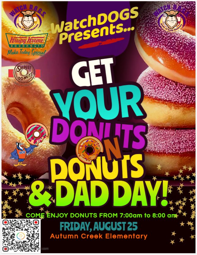 📣@HumbleISD_ACE BlueJays and all MALE role models, come join the @ACE_WatchDOGS for Donuts & Dads on Friday Aug. 25th from 7am to 8am in ACE Cafeteria. Please RSVP early by clicking the link below 👇.@ace_pto @LisaNewcomb_ace @SpeakerGlaspie @TrinaB2021 

smore.com/app/reporting/…