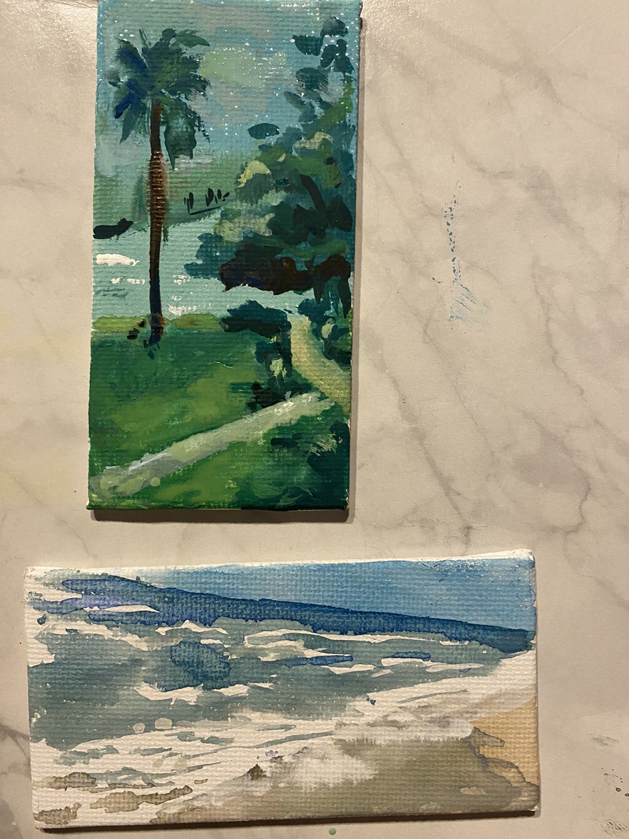 General_ShaakTi's tweet image. Been working on small gouache paintings on canvas. #gouache #smallworks #smallpaintings #beach #destin #orlando