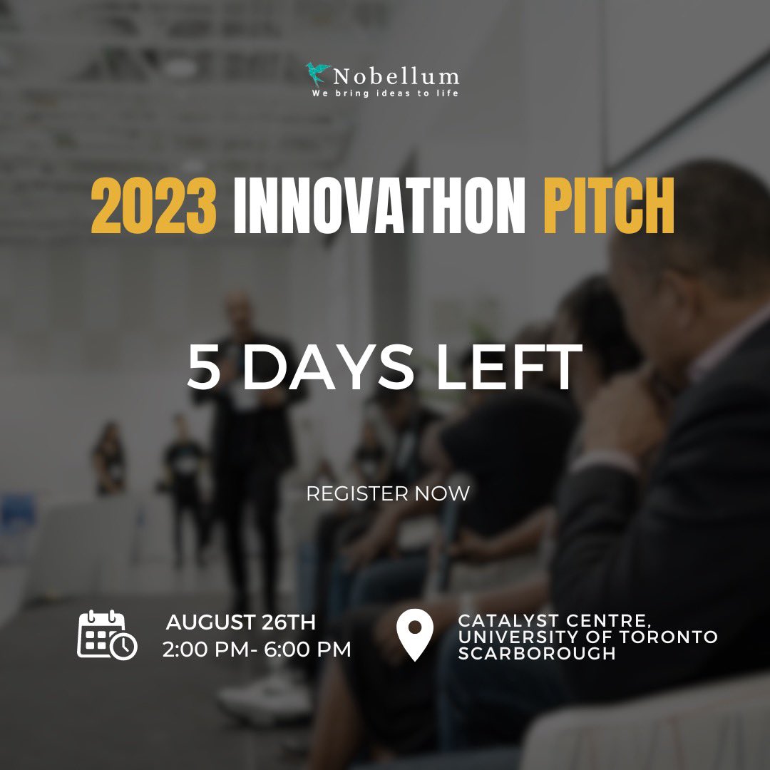 Innovathon is this Saturday! Will we see you there? 

Spots are limited, register now: eventbrite.ca/e/2023-innovat… 

#Innovathon #BlackInnovation #STEM #Networking #UniversityofToronto #UniversityofTorontoScarborough #uoft #utsc