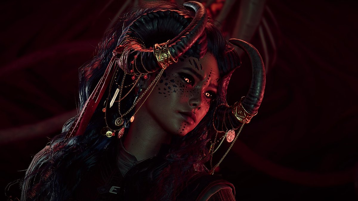 Arastoph's tweet photo. Anyone a fan of my #BaldursGate3 character? Tiefling Warlock... Should I maybe multiclass? What would be a good fit? #baldursgate #pcgaming #VirtualPhotography #pcgaming #PhotoModeMonday https://t.co/8oSdVib5OQ