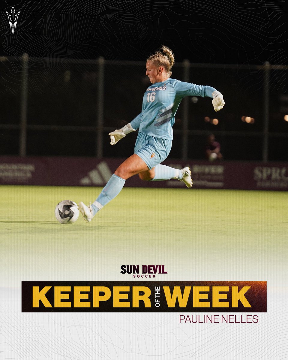 Sun Devil Soccer (@sundevilsoccer) on Twitter photo Congratulations to Pauline Nelles for being named the <a href="/pac12/">Pac-12 Conference</a> goalkeeper of the week! π±πβ½οΈ
π thesundevils.com/news/2023/8/21β¦
#ForksUp /// #O2V Congratulations to Pauline Nelles for being named the <a href="/pac12/">Pac-12 Conference</a> goalkeeper of the week! π±πβ½οΈ
π thesundevils.com/news/2023/8/21β¦
#ForksUp /// #O2V
