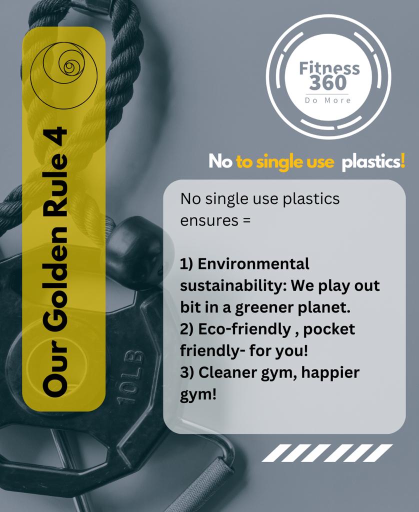 Ditch the plastic, boost your gains! Fitness 360 Gym is proud to be a single-use plastic bottle-free zone.
Our commitment to sustainability means you can stay hydrated with eco-friendly options.
Join us in reducing waste and lifting weights – for yourself and the environment.