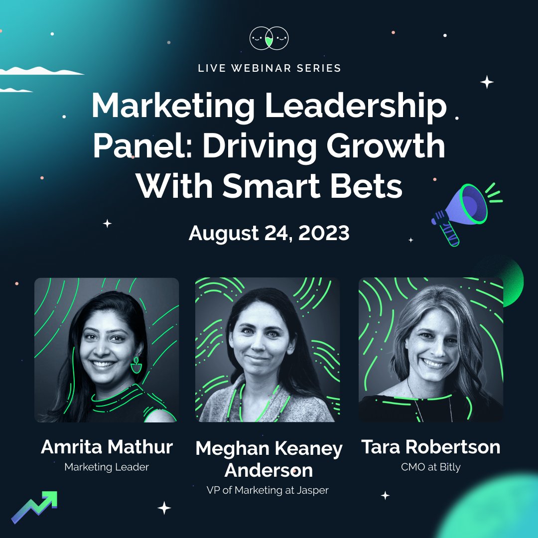 How can marketers drive growth in H2? 📈 Are you free on Thursday? Hear from the visionary marketing leaders behind @heyjasperai, @Bitly, and Superside, as they share what smart bets they're placing to hit their ambitious growth targets. 🎯 Don't miss your chance to tap into…