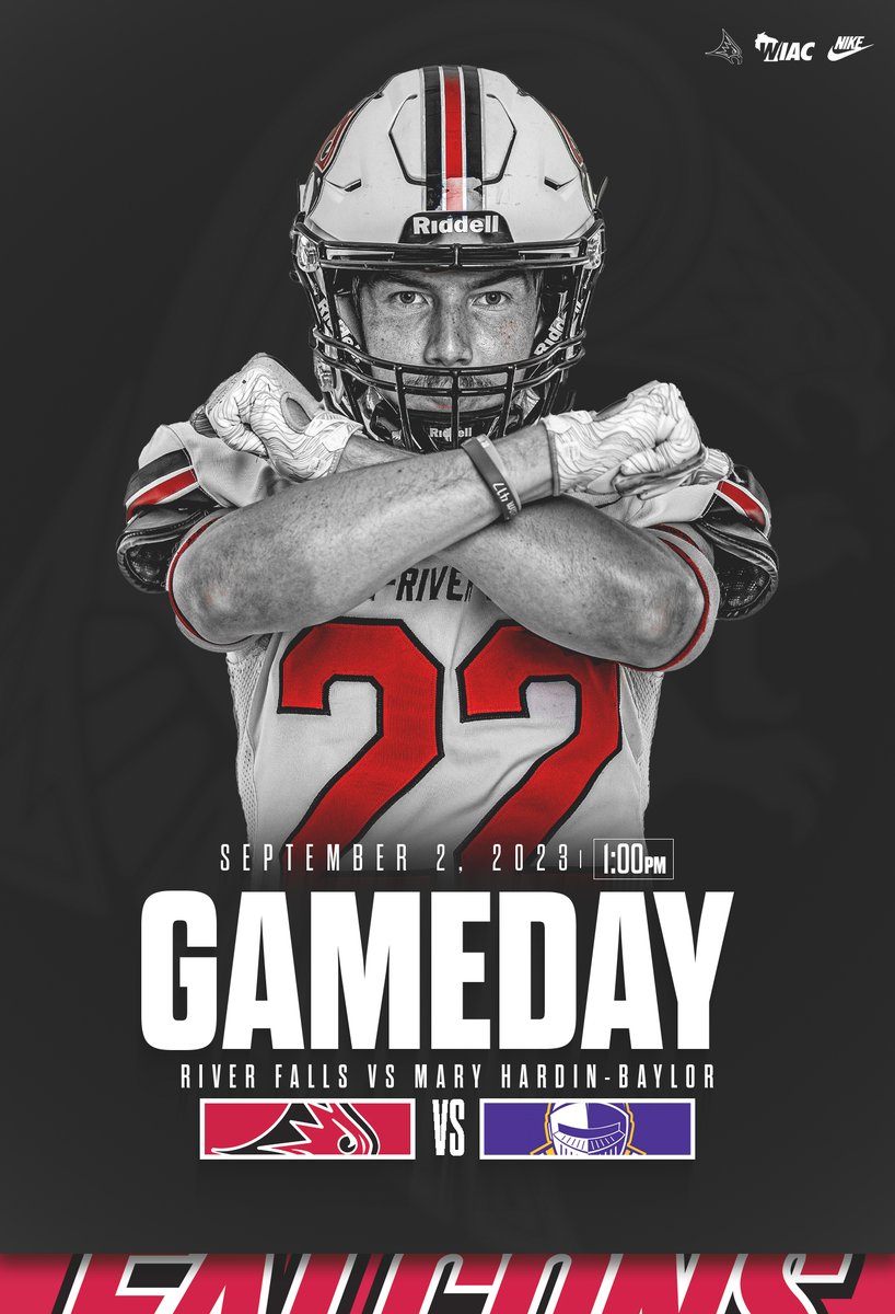 UWRFFootball's tweet photo. WAKE UP FALCONS, IT'S GAME DAY!

IT'S FINALLY TIME TO DEFEND RAMER, SHOW UP AND BE LOUD!

🆚 Mary Hardin-Baylor
🕐 1:00PM
📺 WIAC NETWORK
📍River Falls, Wi https://t.co/d9q5J0prMn