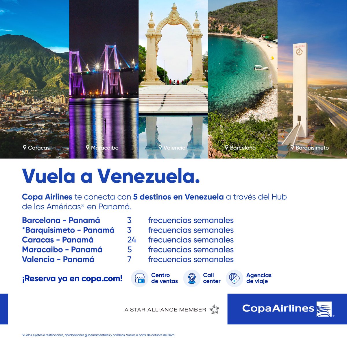 Con <a href="/CopaAirlines/">Copa Airlines</a> conseguirás, un servicio a bordo de clase mundial: entretenimiento, refrigerio, cómodos asientos y business class disponible en todos sus vuelos. Sin duda una aerolínea de primera.
Reserva, en copa.com
#Destinocopa