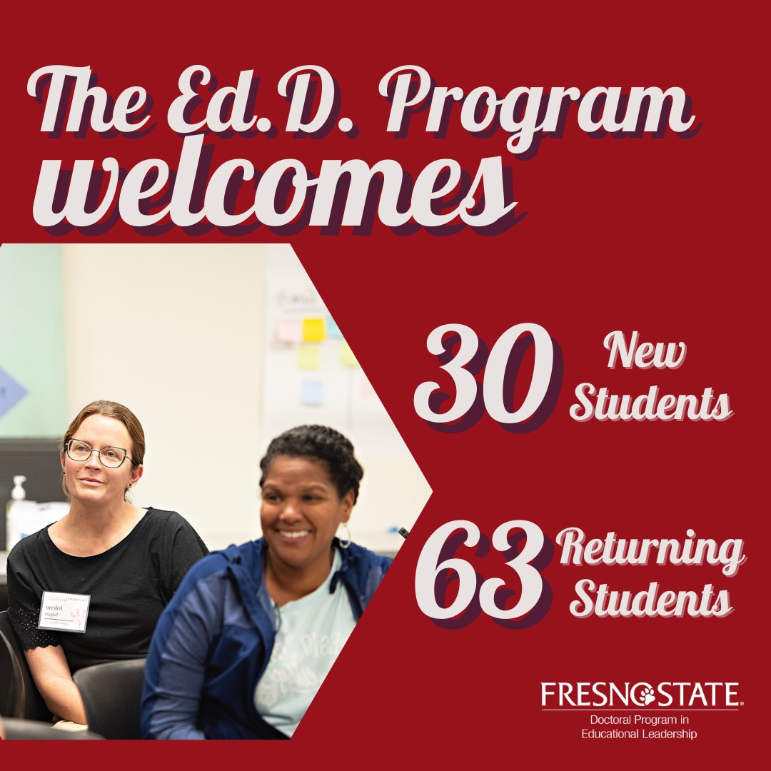 EdDFresnoState's tweet photo. We welcome our students, staff, and faculty to the Fall 2023 Semester! Swipe to see more. 👉

What are you looking forward to this semester? 🐾

#EdDFresnoState #EdLeadership #EducationalLeadership #DoctorofEducation #FirstDayofInstruction https://t.co/76NWEdBhkq