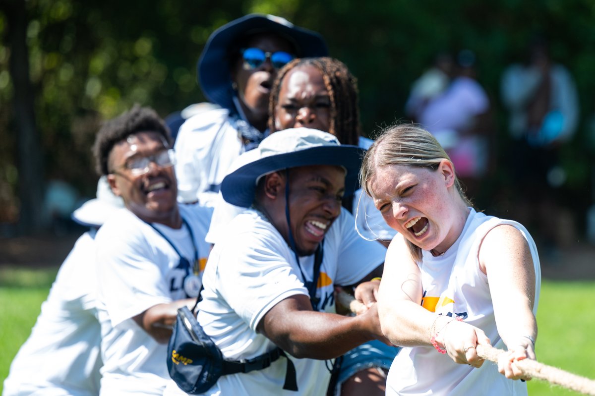 etamuniversity's tweet photo. This one time, at Lion Camp...

We hope everyone who attended Lion Camp had a BLAST! It's the perfect way to welcome students to the Lion family at #TAMUC. Also, shoutout to the Blue Pride team for emerging victorious in camp pride competitions! https://t.co/mMzMMWE2RL