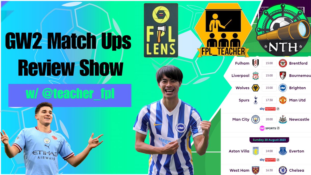 LockedinFPL's tweet photo. Join us tomorrow at 5pm UK (Tue 22nd Aug) for the GW2 Matchups Review Show with @teacher_fpl & @FPLLens 👉 https://t.co/sLUAHW5JZ9 📺
♥️/♻️ Appreciated https://t.co/IV6m4HlC2Q