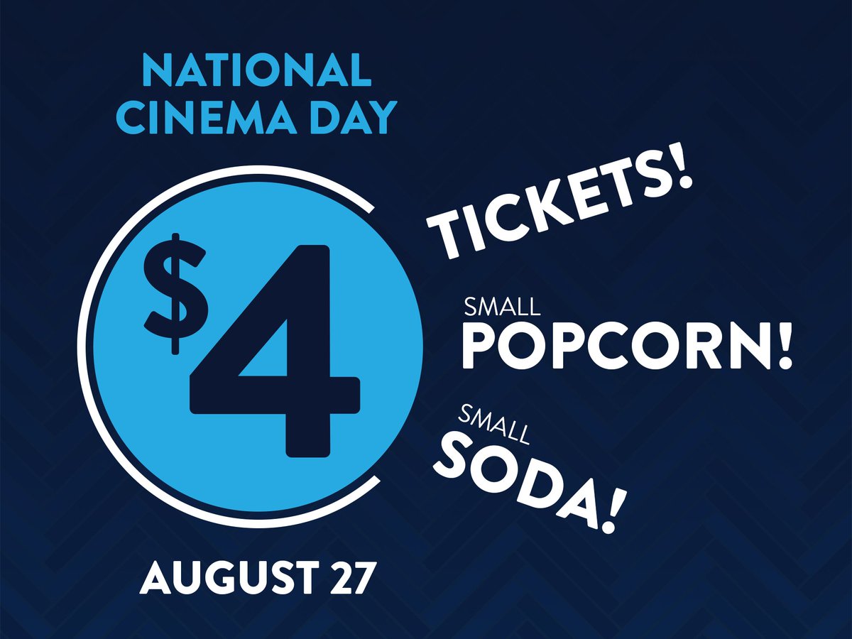 Sunday is National Cinema Day!

All of our first run films will be $4*! Plus, get a small popcorn and a small soda for $4 each.

Tickets: icfilmscene.org/calendar

*Special events/screenings will remain at their normal price.