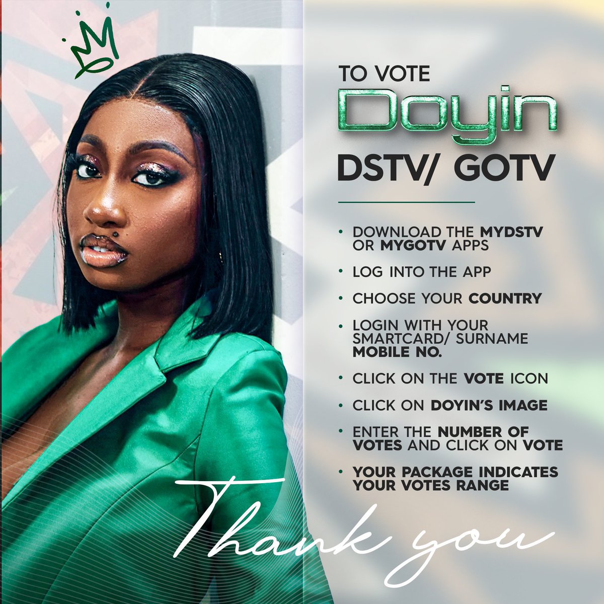 Nippy001's tweet photo. Pls Vote Doyin 🙏🏽

#bbnaijaAllstars 
#Doyin https://t.co/h3UceQTTY9