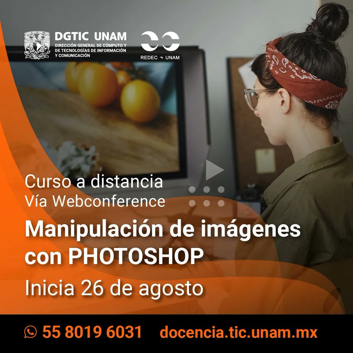UNAMdigital's tweet photo. Aprende a crear, editar, transformar o retocar imágenes mediante una gran variedad de filtros y efectos ¡Iniciamos el 26 de agosto!
#CursosTIC
https://t.co/9UQVcrtXBV
Informes al WhatsApp : 55-8019-6031 https://t.co/FBjYwH6KM0