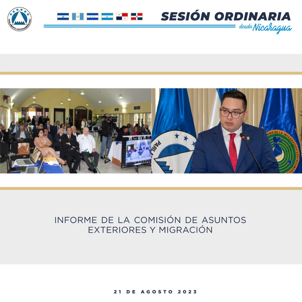 PARLACEN's tweet photo. Informe de la Comisión de Relaciones Exteriores, presentado por su Presidente, HD Carlos Hernández, para incorporación de la República Popular China como Observador Permanente ante el @PARLACEN https://t.co/Xq0TJh8ICI