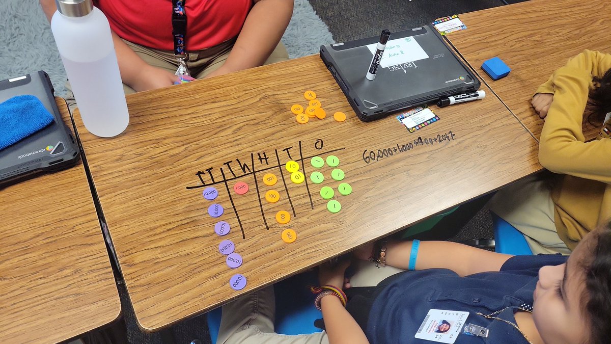 HollylovesMath's tweet image. Using place value disks to compose whole numbers, then representing those numbers in expanded form..4th grade district provided lesson @BrownElementary @IrvingISD #Mathisfun #placevalue