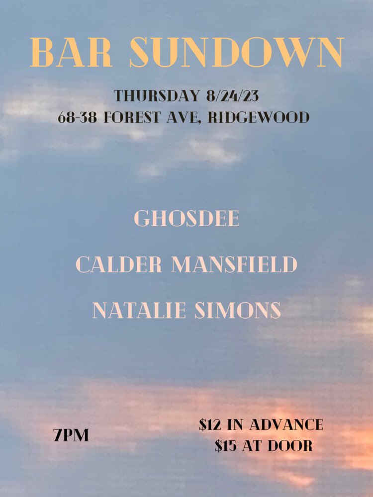 ghosdee's tweet photo. playing a set Thursday at Bar Sundown in Ridgewood. Come thru 🎶✨ https://t.co/xsjeFPffd4