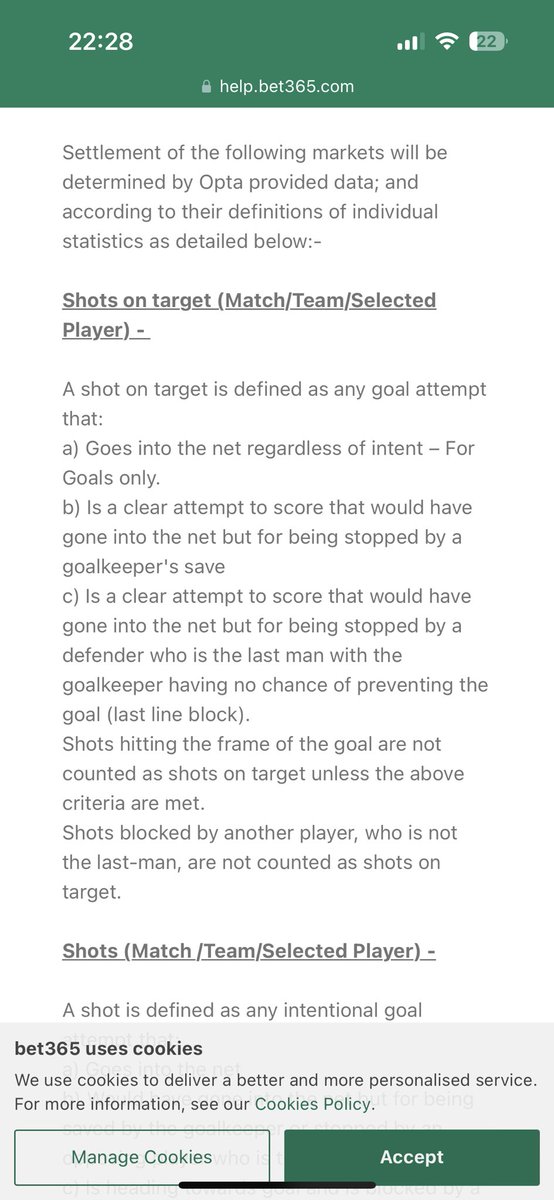 strainy88's tweet photo. @bet365 @bet365 thanks for that. Guess you just use opta stats as a get out clause. Anyone watching that effort 10 mins in from Saka can see it fits category B in your SOT “rules”. Ridiculous decision. https://t.co/hMdz2eXEP9
