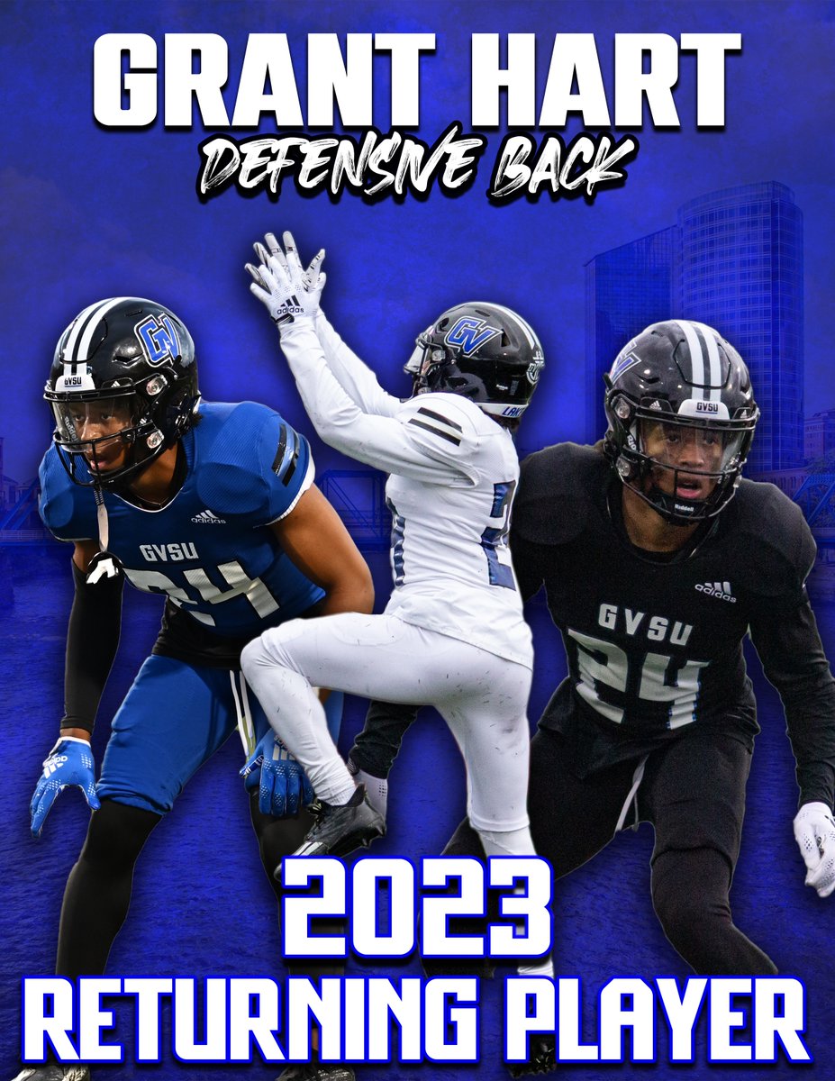 gvsufootball's tweet photo. Big time defender in the Laker secondary. Junior CB Grant Hart will play a huge role for the GVSU defense in 2023. #AnchorUp https://t.co/QlfJeMiBeT