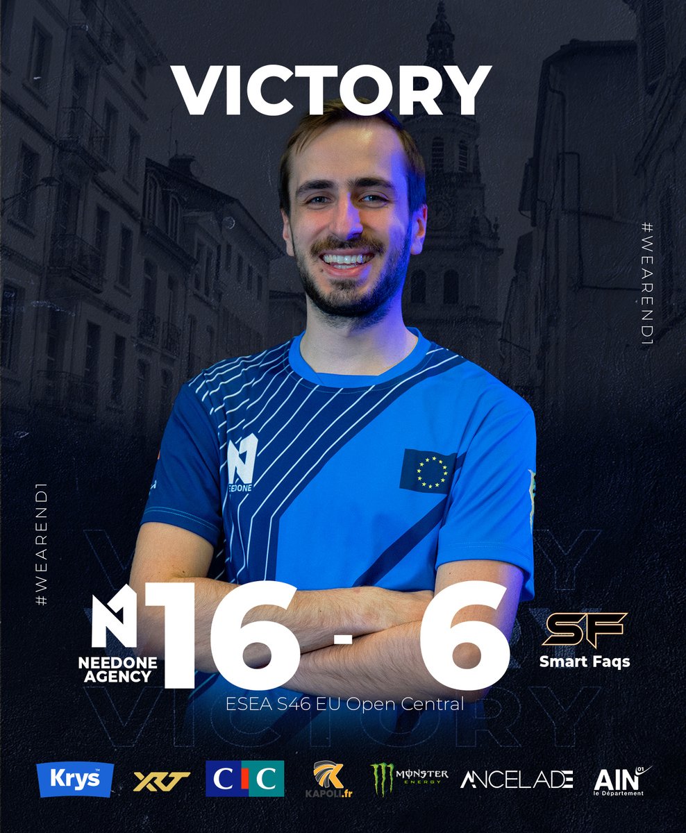 NeedONE_ND1's tweet photo. Nos 5 joueurs #CSGO ont tous donné pour s'imposer sur un score net lors de cette 3ème journée de l'@ESEA 

🆚 #SmartFaqs sur un score sans bavure 16 à 3 sur #Overpass 

Bravo les garçons 👊

#ND1Win https://t.co/oW9XB8gieJ