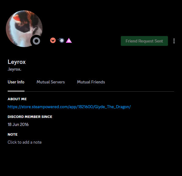 Dunn0975's tweet photo. Watch out! There is a guy who impersonating Glyde developers. Currently they have taken over the steam account and trying to scam and bait people. Be aware!
@GlydeTheDragon #glyde #glydethedragon #scam #hacked #discord https://t.co/7ZpKQWDHuc