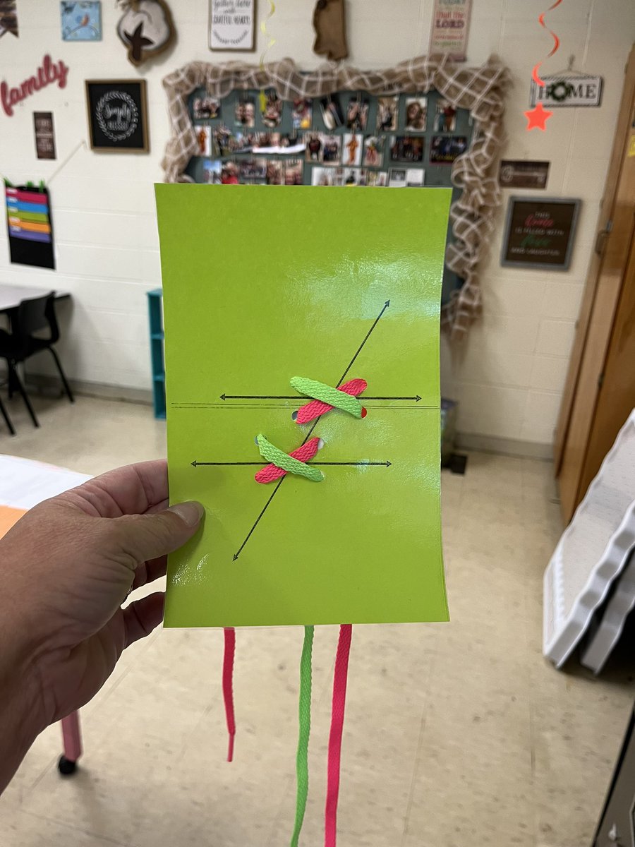 Hands on activity to teach congruent angles in Geometry. We’re going to be lacing up our shoes!!!  #TEAMDCS #RaiseTheBar #handsonmathactivity #mathlikeaboss